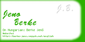 jeno berke business card