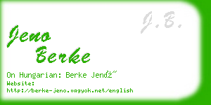 jeno berke business card